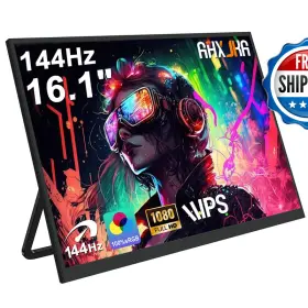 Ahxjka B0f7rbmfrf 16.1 144hz Portable Monitor For Gaming Kickstand- Hdr Eye Careful 100