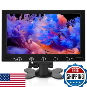 Aishichen B09zdmnzpt 10.1 Inch Small Monitor Raspberry Pi Screen Built-in Speakers Mini