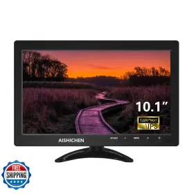 Aishichen B0bqrrj8yn 10.1 Inch Small Monitor Raspberry Pi Display Built-in Speakers Mini