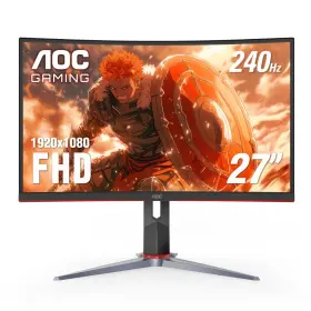 Aoc B088lg2bsw C27g2z 27 Inch Curved Frameless Gaming Monitor Fhd 1080p 0.5ms 240hz