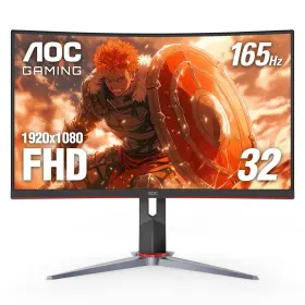 B08bt9dzqw Aoc C32g2 32 Inch Curved Frameless Gaming Monitor Fhd 1ms 165hz Freesync Height Adj