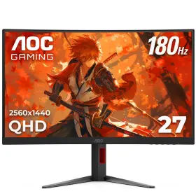 B0d682nvck Aoc Cq27g4h 27 Inch Curved Gaming Monitor Qhd 2k 180hz 0.5ms Amd Freesync Va