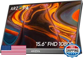 B0ch9xw8rk Arzopa 15.6 Inch Fhd Portable Monitor A1 Ips Ultra-slim Kickstand Usb-c Hdmi