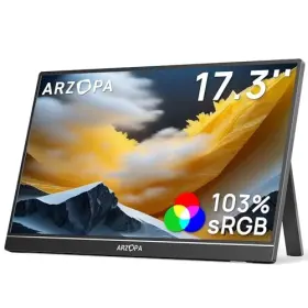 Arzopa B0ch9y9sv3 17.3 Inch Portable Monitor 1080p Fhd Srgb Ips Gaming External Screen Kickstan
