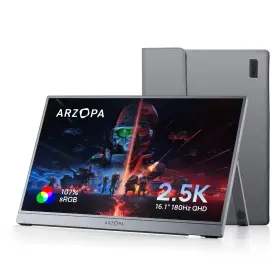 B0fdl2vr2c Arzopa 16.1 Inch 2.5k Portable Gaming Monitor 2560x1440 180hz Hdr With Kickstand