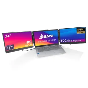Asani B0cdnhhgyk 14 Inch Portable Monitor Tri-screen For Laptops Usb-c/hdmi 1080p Ips Display