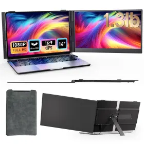 B0fcrjsr27 Bosii Portable 14 Inch Fhd Laptop Screen Extender Dual Monitor For 14-17 Win/mac