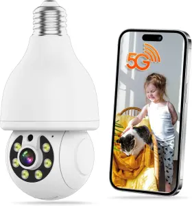 T-cp8040lf-w3m Cetey E27 Light Bulb Security Camera Outdoor - 3mp Fhd Wireless Home Baby White