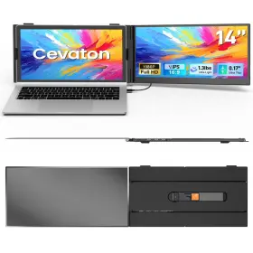 Cevaton B0fqv763nn Laptop Screen Extender 14.1 Ultra-slim Lightweight Portable Monitor For
