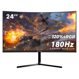 Crua B0b3mnrdgl 24 Inch Curved Gaming Monitor 180hz Fhd 1080p 120% Srgb Freesync Low Blur