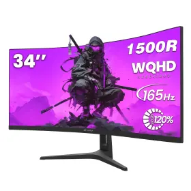 B0dmszldhm Crua 34 Inch Curved Gaming Monitor 21 9 Wqhd 3440x1440 165hz/144hz 1500r Ultraw