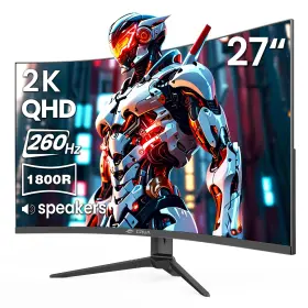 B0fh6mk11r Crua 27 Inch Curved Gaming Monitor 260hz 1440p 1800r Va Qhd Computer Display