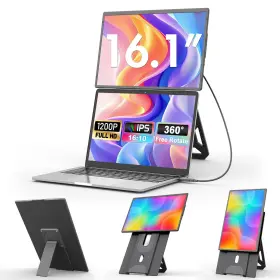 B0fkh4mbqy Domyfan 16.1 Inch Fhd 1200p Ips Portable Laptop Screen Extender Monitor Vesa Stand