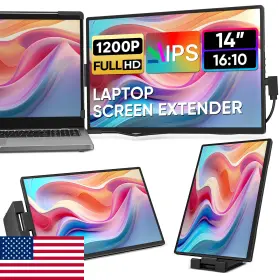 Dopesplay B0d7v6fgcd Laptop Screen Extender 14 Inch Fhd 1200p Ips External Portable Monitor