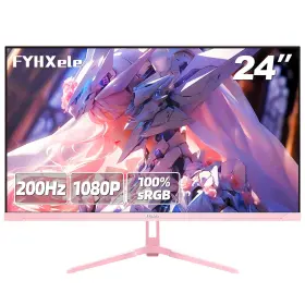 B0fb3qj27v Fyhxele 24 Inch 200hz 1ms Ips Fhd 1080p Gaming Monitor Freesync Pink