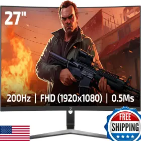 Gamepower B0cvrydq2p T50 27 Inch 1500r Curved Gaming Monitor 200hz 1080p Display Full Hd