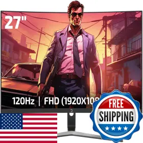 Gamepower B0cw39v73d F20 27 Inch Curved Gaming Monitor 120hz 1080p Display 1ms Response