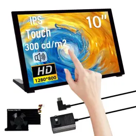 Geeekpi B0dhvct5dp 10.1 Inch Capacitive Touchscreen For Raspberry Pi Hdmi Monitor Ips