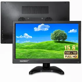 Haiway 00986 15.6 Inch Small Hdmi Monitor 1366x768 Cctv Security Bnc Vga Av Usb Speakers