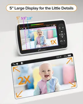 Ifamily 797505915112 Baby Monitor - 5 Inch Large Display Video With Remote Pan-tilt-zoom #3