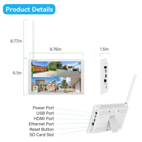 Jennov V1810j55-f-1 Wifi Security Camera System 10ch Nvr Monitor With 1tb For J Series