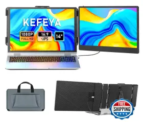 B0cfklk9jy Kefeya 14 Inch Fhd 1080p Ips Laptop Screen Extender Dual Portable Monitor