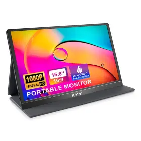 Kyy B09bb5t7fv 15.6 Inch 1080p Fhd Usb-c Portable Monitor Hdmi Ips Hdr With Smart Cover And Speaker