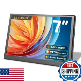 Lesown B0b79xn86k 7 Inch Mini Monitor Hdmi Lcd Display Pc Case Secondary Screen 1024x600
