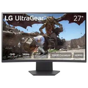 27gs60qc-b Lg B0d2fzs3jm Ultragear Curved Gaming Monitor 27 Inch Qhd 180hz 1ms Amd Freesync
