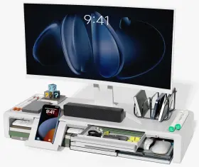 B08xymlpjd Oimaster Foldable Monitor Stand Riser Adjustable Length Storage Drawer Pen Sl