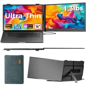 Orfibz B0flkhsgv7 14 Inch Fhd 1080p Ultra-thin Portable Laptop Dual Screen Extender Monitor