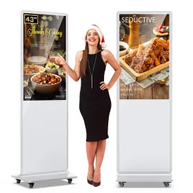 Qixzocv B0cjrfqvwj Mwe 43 Inch Digital Signage Touchscreen Kiosk Indoor Floor Stand Lcd