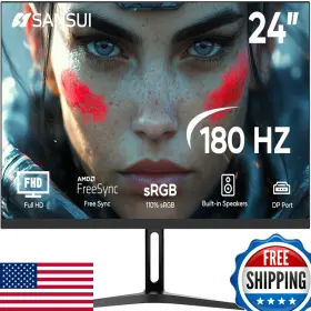 Sansui B0dmnkbwg9 180hz 24 Inch Pc Monitor Computer Fhd 1080p Display Port
