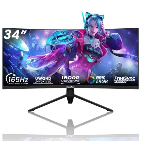 Sealan B0fcc4rn8g 34 Inch Curved Gaming Monitor 165hz 3440x1440 1ms Uwqhd 1500r