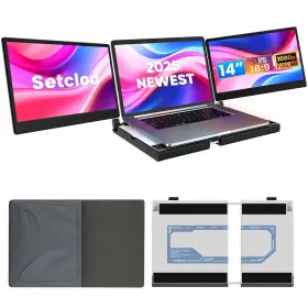 Setclod B0dpjz5y91 14 Inch Fhd 1080p Triple Laptop Monitor Extender Portable Screen Display