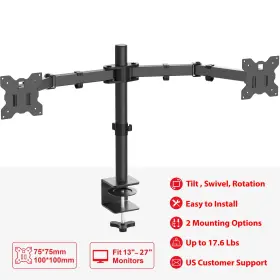 Do-24a-k Shw Dual Monitor Stand Arm Vesa Desk Mount For Gaming/office Computer #3
