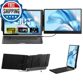 Siut B0gczwjdzj Laptop Screen Extender - 14 Inch 1080p Fhd Dual Monitor For 13-17 Laptops