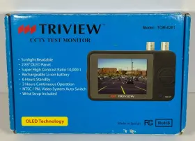 Tom-0281 Triview Cctv Test Monitor 2.83 Inch Oled Ntsc/pal Field Tester In Box Euc