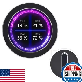Waveshare B0cp3np4d3 2.8inch Round Lcd Display Cpu/gpu Cooler Black
