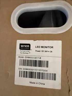 Gvm43-0-3017-b Wren 43 Inch Led Monitor 24vdc Cctv Pvm Public View With Ac Adapter-nob #2