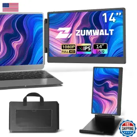 Zumwalt B0d49p9byc 14 Inch Portable Laptop Monitor Fhd Extender Adjustable Stand
