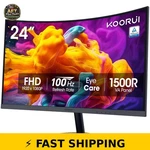 Koorui 24" Curved Monitor 1080P 100HZ, Eye Care, Hdmi Vga, Black. Fixed Price $147.99.