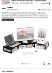 Teamix Monitor Stand Riser Black Dual. Fixed Price $41.24.