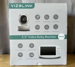 Baby Monitor 5.5" Split-screen 2-WAY Talk Cry Detection, 5X Zoom No Wifi (white). Fixed Price $49.96.