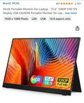 Vilva Portable Monitor 15.6'' 1080P Fhd Ips Display Usb-c&hdmi. Fixed Price $89.99.