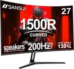 Sansui 27 Inch Curved Gaming Monitor 200HZ 180HZ 1MS With Speakers Fhd 1080P .... Fixed Price $149.99.