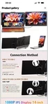Royy 14" 1080P Ips Portable Monitor Black Usb-c Hdmi 16:9 1920X1080. Fixed Price $25.00.