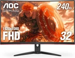 Aoc C32G2ZE 32" Curved Frameless Gaming Monitor, Full Hd 1920X1080, Va, 0.5MS 24. Fixed Price $302.95.