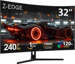 Z-edge 32 Inch Curved Gaming Fhd 1080P 240HZ MONITOR,1500R Compu. Fixed Price $360.99.