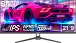 Gaming Monitor 34 Inch Ips 120HZ, Ultrawide Pc Screen 2560 1080P Ultra-thin Zero. Fixed Price $233.99.